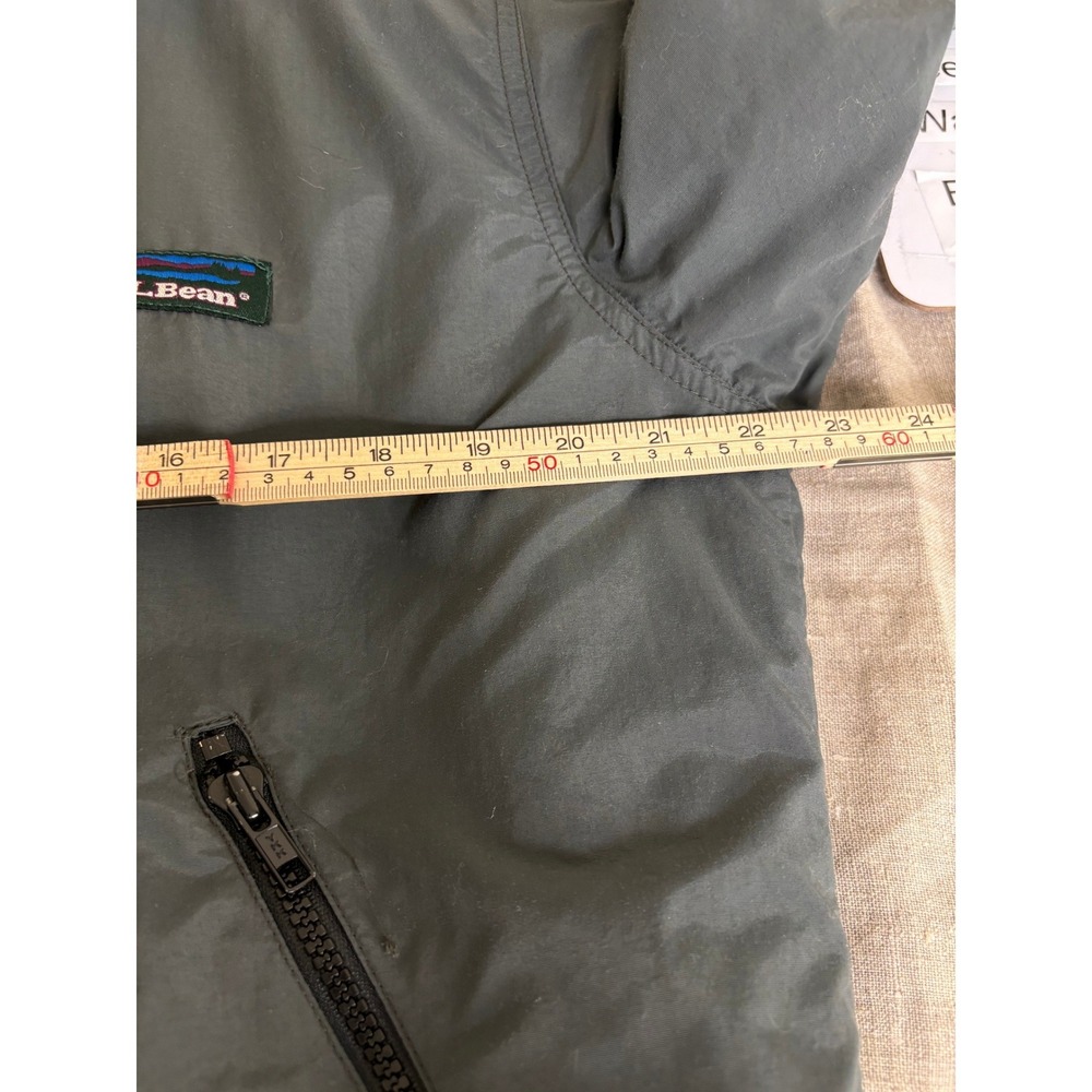 L.L. Bean Warm-Up Jacket Mens L Gray Teal Fleece Lined Thinsulate Bomber 5941 - Picture 5 of 7